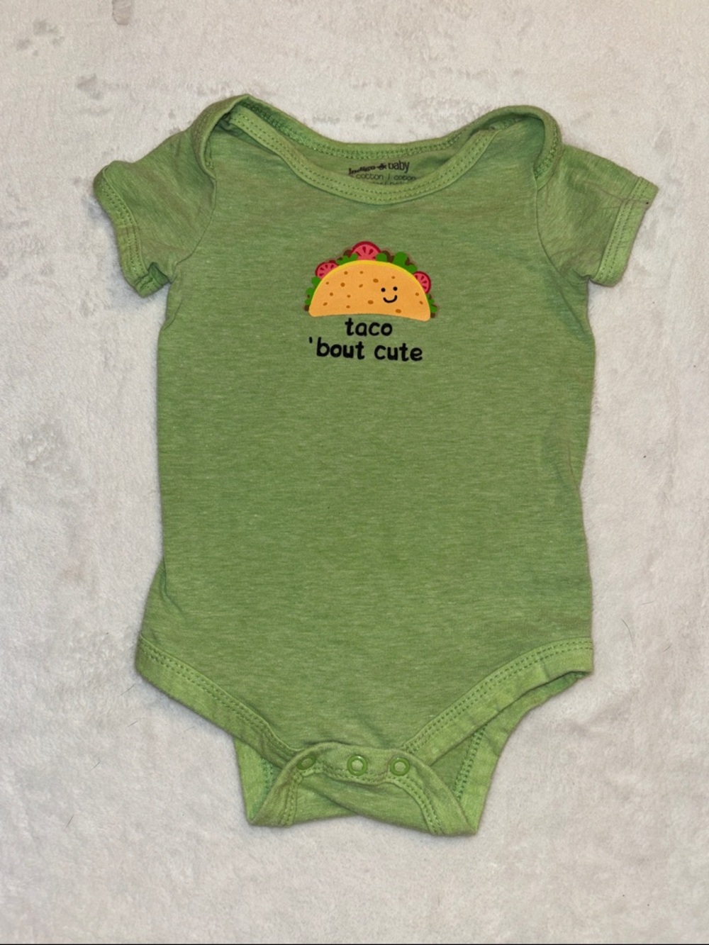(3 for $10) indigo baby Green 'Taco 'Bout Cute' Short-Sleeve Baby One-Piece